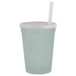 12 Oz Stadium Cup With Lid & Straw - Frost