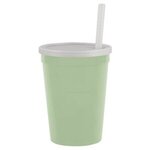 12 Oz Stadium Cup With Lid & Straw - Glow-in-the-dark