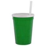 12 Oz Stadium Cup With Lid & Straw - Green