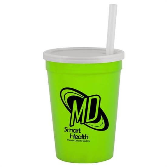 Main Product Image for 12 oz Stadium Cup with Lid & Straw