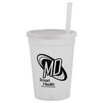 12 Oz Stadium Cup With Lid & Straw -  