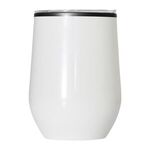12 oz. Budget Stemless Wine Tumbler with Lid - White