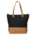 12 oz. Canvas/Cork Shopper Tote - Black