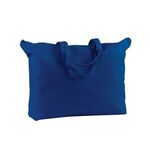 12 oz. Canvas Zippered Book Tote - Royal