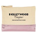 12 Oz. Cotton Cosmetic Bag With Metallic Accent - Rose Gold