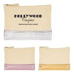 12 Oz. Cotton Cosmetic Bag With Metallic Accent -  