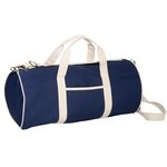 12 oz. Cotton Duffel Bag - Navy Blue-natural