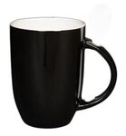 12 oz. Dapper Ceramic Mug with Spoon in Individual Mailer - Black
