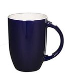 12 oz. Dapper Ceramic Mug with Spoon in Individual Mailer - Cobalt Blue