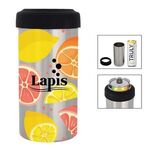 12 Oz. Full Color Slim Stainless Steel Insulated Can Holder - Silver