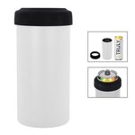 12 Oz. Full Color Slim Stainless Steel Insulated Can Holder - White