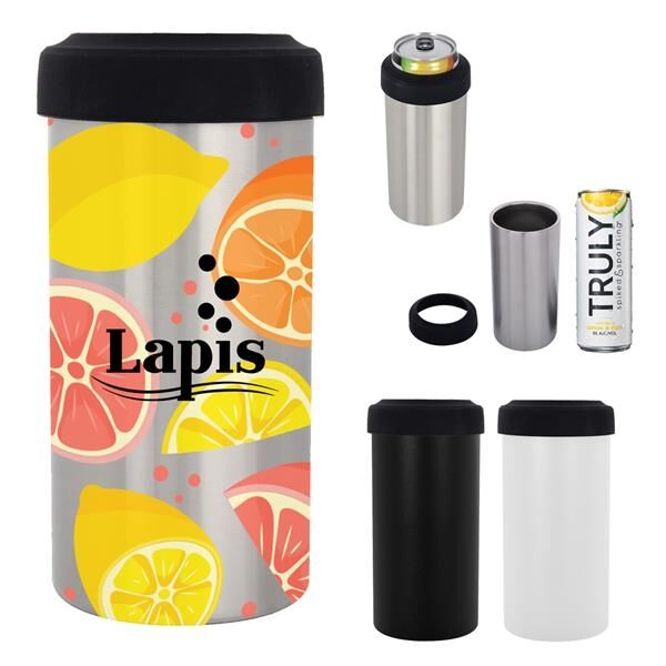 Main Product Image for 12 Oz. Full Color Slim Stainless Steel Insulated Can Holder