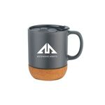 12 Oz. Mug with Cork Base and Lid - Gray