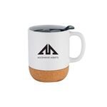 12 Oz. Mug with Cork Base and Lid - White