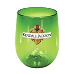 12 oz. Plastic Stemless Wine Glass, Full Color Digital - Green