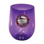 12 oz. Plastic Stemless Wine Glass, Full Color Digital - Purple