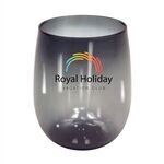 12 oz. Plastic Stemless Wine Glass, Full Color Digital - Smoke