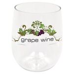 12 oz. Plastic Stemless Wine Glass, Full Color Digital -  