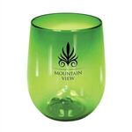 12 oz. Plastic Stemless Wine Glass - Green