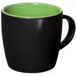 12 oz. Riviera Ceramic Mug - Black-lime Green