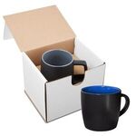12 oz. Riviera Ceramic Mug in Individual Mailer - Black-blue
