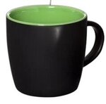 12 oz. Riviera Ceramic Mug in Individual Mailer - Black-green-lime