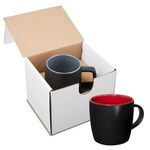 12 oz. Riviera Ceramic Mug in Individual Mailer - Black-red