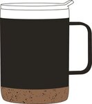 12 oz. Stainless Steel Mug with Cork Bottom - Black