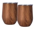 12 Oz. Woodgrain Alexander Stemless Wine Cup Gift Set - Woodtone