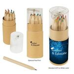 12-Piece Colored Pencil Set In Tube With Sharpener -  