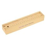 12- Piece Colored Pencil Set In Wooden Ruler Box -  