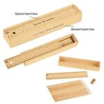 12- Piece Colored Pencil Set In Wooden Ruler Box -  