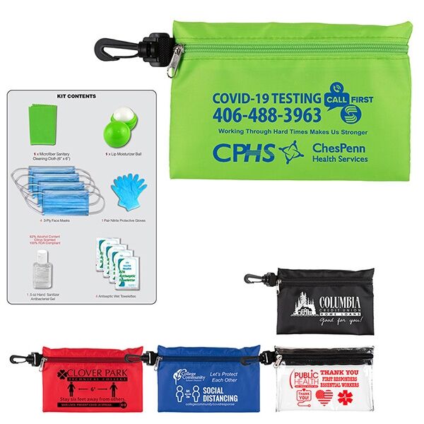 Main Product Image for 12 Piece Safety Kit In Zipper Pouch With Carabiner