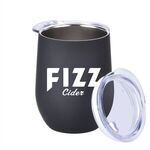 12oz. Rubberize Finish Stainless Steel Stemless Wine Glass - Black