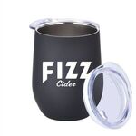 12oz. Rubberize Finish Stainless Steel Stemless Wine Glass - Black