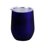 12oz. Rubberize Finish Stainless Steel Stemless Wine Glass - Blue