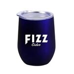12oz. Rubberize Finish Stainless Steel Stemless Wine Glass - Blue