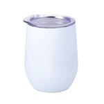 12oz. Rubberize Finish Stainless Steel Stemless Wine Glass - White