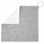 12x12 Recycled Heather Gray Golf Towel with Carabiner -  