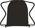 13"w x 16.5"h Drawstring Non-Woven Bag- 4 Color - Black
