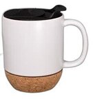 14 oz. Ceramic Mug with Cork Base in Individual Mailer - White