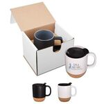 14 oz. Ceramic Mug with Cork Base in Individual Mailer - White