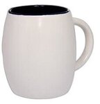 14 oz. Morning Show Barrel Mug in Individual Mailer - White-black
