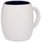 14 oz. Morning Show Barrel Mug in Individual Mailer - White-blue-reflex