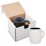 14 oz. Morning Show Barrel Mug in Individual Mailer - White-blue-reflex