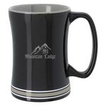 14 Oz. Tailgate Ceramic Mug - Black With Gray