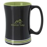 14 Oz. Tailgate Ceramic Mug - Black with Lime