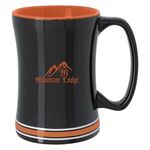 14 Oz. Tailgate Ceramic Mug - Black with Orange