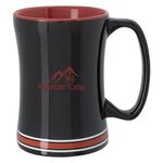 14 Oz. Tailgate Ceramic Mug - Black with Red