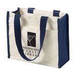 14oz. Coventry Cotton Canvas Tote - Natural-blue